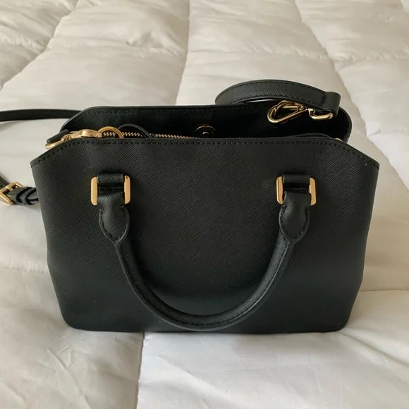 Michael Kors Black Satchel with Gold Accents - Picture 3 of 8